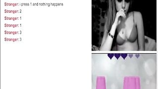 Hot blond Plays And Losses Strip Omegle Game