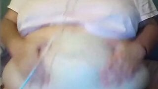 BBW Plays With Her Fat Belly On Omegle