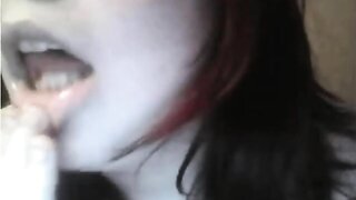 Chubby Girl Plays With Vibrator On Omegle