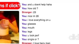 Omegle Slut Shows Her Tits Then Skips