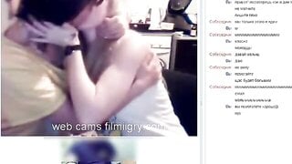 Two girlfriends staged a show for a guy