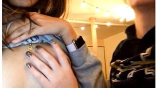 Horny lesbian teens sucking nipples