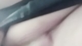 Russian slut shows pussy