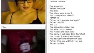 Canadian Nerd watching Cumshot on Chatroulette