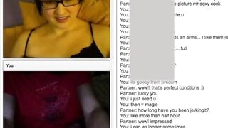 Canadian Nerd watching Cumshot on Chatroulette