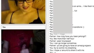 Canadian Nerd watching Cumshot on Chatroulette