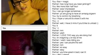 Canadian Nerd watching Cumshot on Chatroulette
