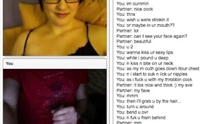 Canadian Nerd watching Cumshot on Chatroulette