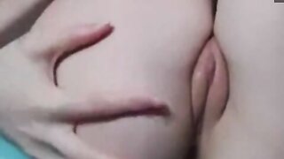Teen babe plays with herself
