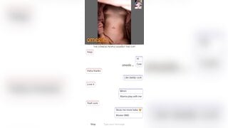 Omegle girl shows her boobs and rubs her pussy