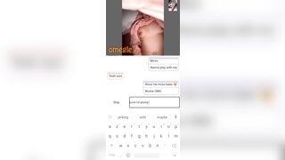 Omegle girl shows her boobs and rubs her pussy