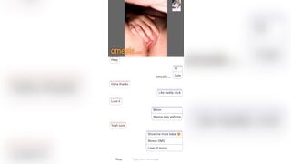 Omegle girl shows her boobs and rubs her pussy