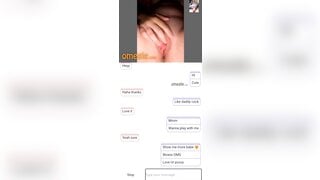 Omegle girl shows her boobs and rubs her pussy