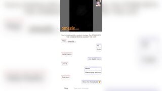 Omegle girl shows her boobs and rubs her pussy
