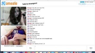 Omegle teen with perfect tits watches me cum