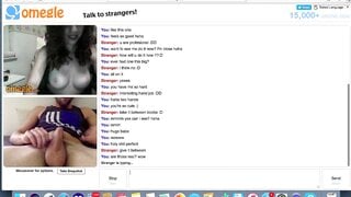 Omegle teen with perfect tits watches me cum
