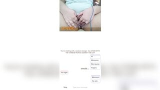 Omegle chubby girl plays with her toy and strokes her pussy