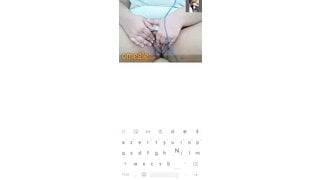 Omegle chubby girl plays with her toy and strokes her pussy