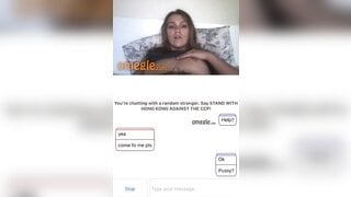 Hot milf plays with her tits while watching my teen cock