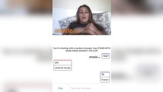 Hot milf plays with her tits while watching my teen cock