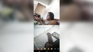 brunette brazilian girl showing her brown breasts