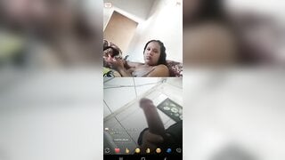 brunette brazilian girl showing her brown breasts