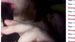 Beautiful teen from omegle cums twice and licks it