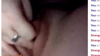 Beautiful teen from omegle cums twice and licks it