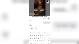 Omegle girl shows her big tits a little