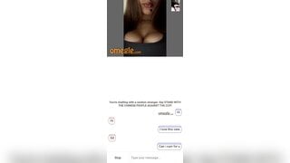 Omegle girl shows her big tits a little