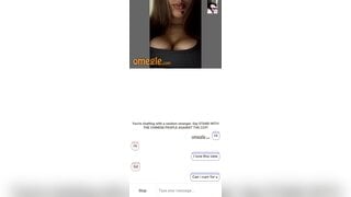 Omegle girl shows her big tits a little