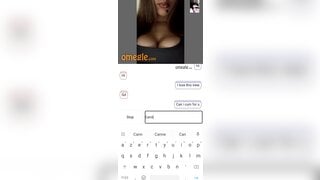 Omegle girl shows her big tits a little
