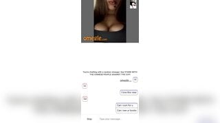 Omegle girl shows her big tits a little