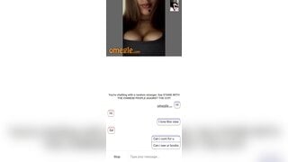 Omegle girl shows her big tits a little