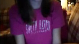 girl with pink shirt masturbates