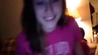 girl with pink shirt masturbates