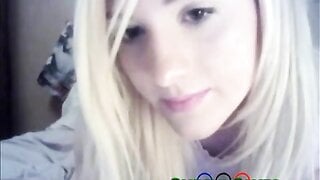 blonde girl with skirt
