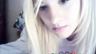 blonde girl with skirt
