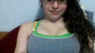 Nerd girl with big bust