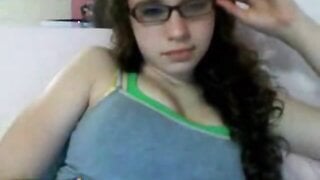 Nerd girl with big bust