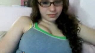 Nerd girl with big bust
