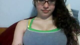 Nerd girl with big bust