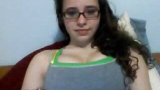 Nerd girl with big bust