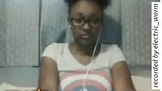 Omegle Ebony Playing On Cam