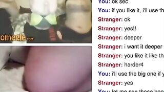 3 Young Girls Flash While Guy Dildos Ass On Omegle
