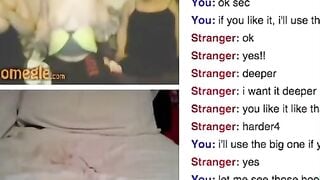 3 Young Girls Flash While Guy Dildos Ass On Omegle