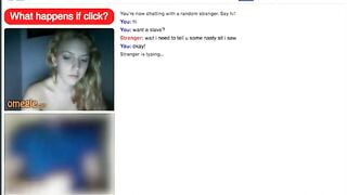 Omegle Blonde Shakes Her Tits And Spreads Cheeks