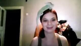 Russian Lady With Chameleon Shows Boobs
