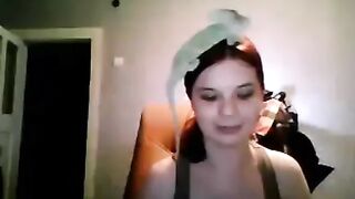 Russian Lady With Chameleon Shows Boobs