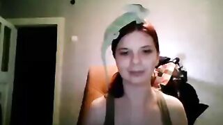 Russian Lady With Chameleon Shows Boobs